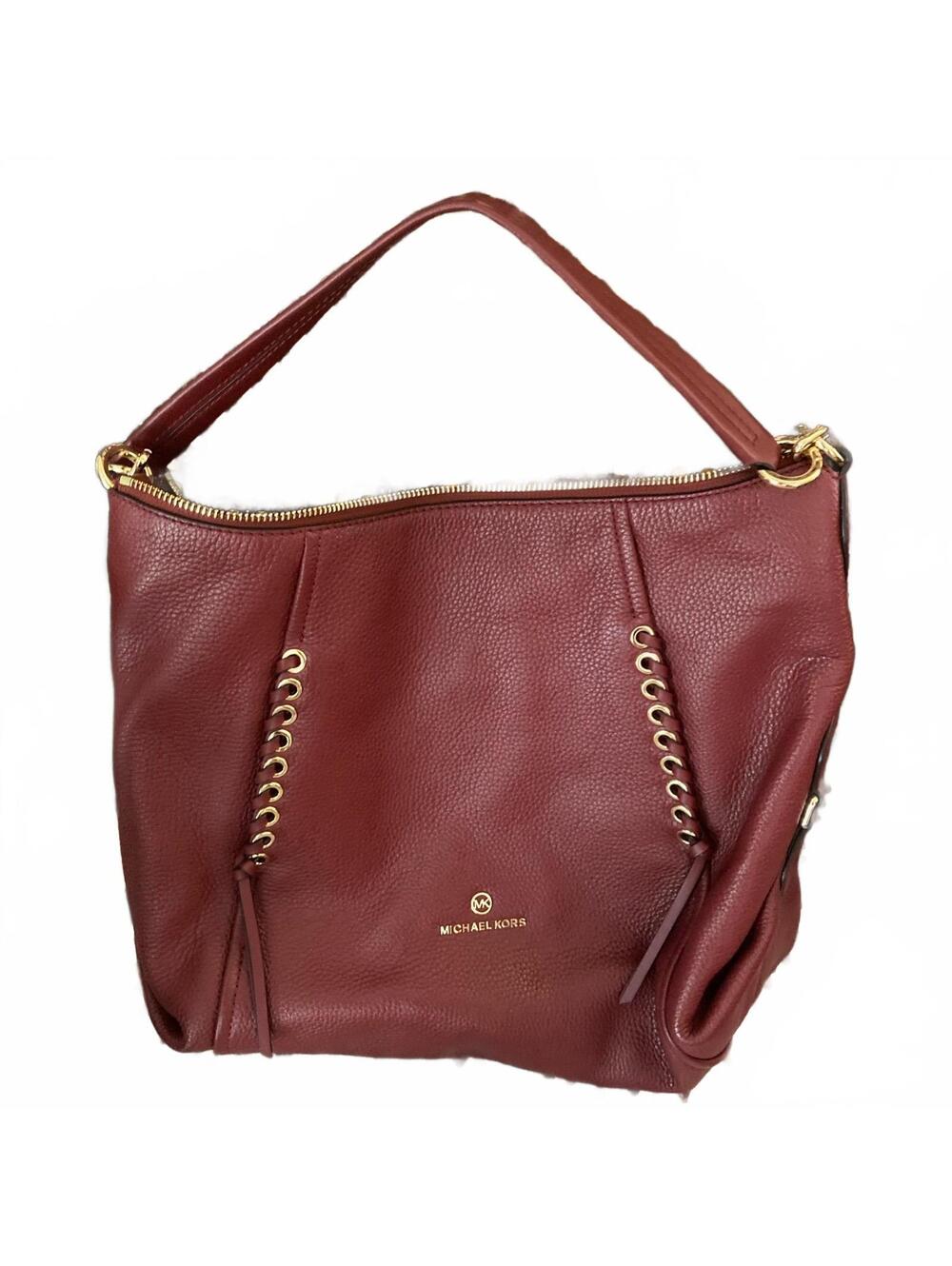 NWT Michael Kors Large Hobo Shoulder Leather Purse Brandy